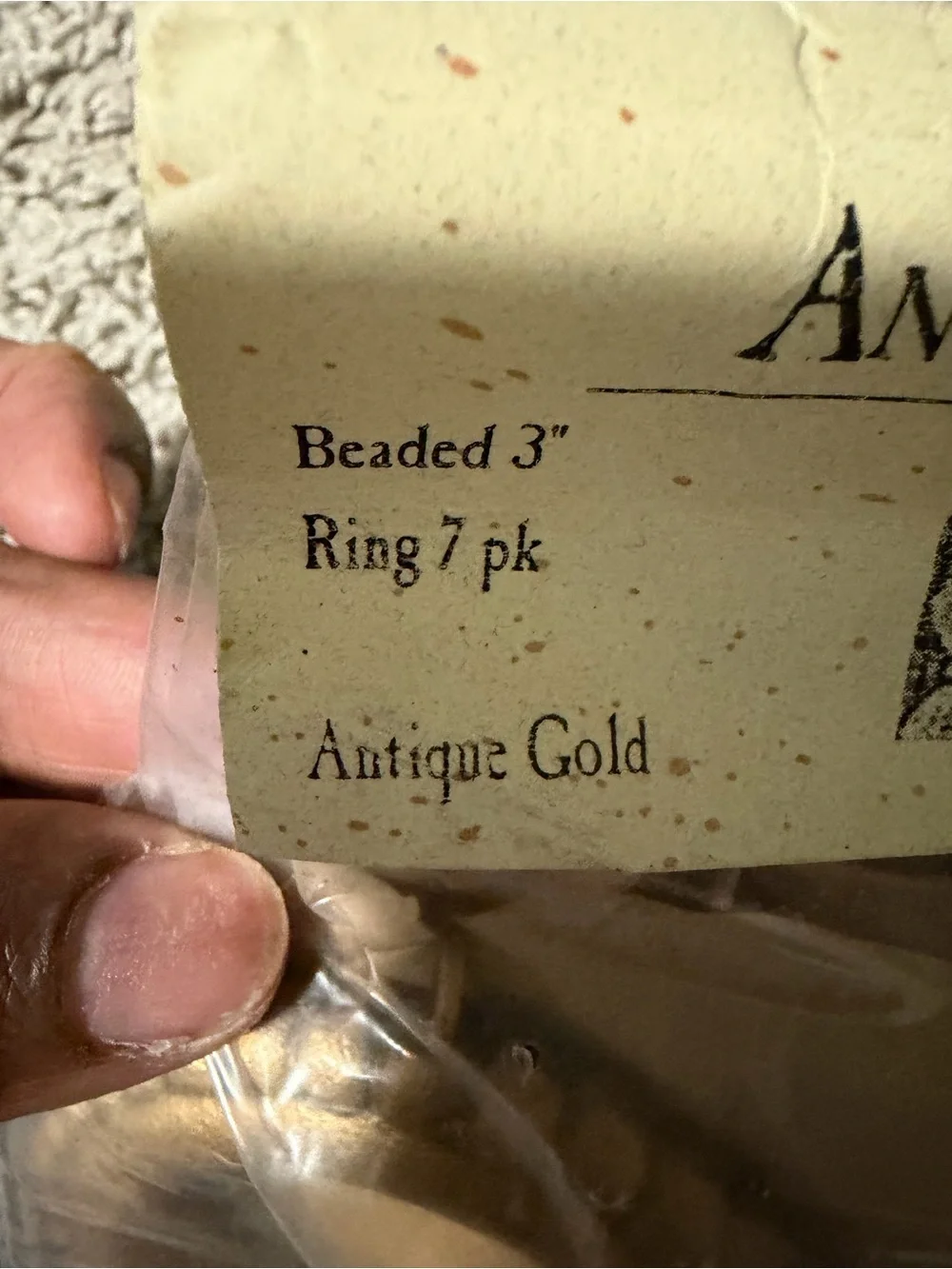 Antique Gold Wood Drapery Rings - 7 Pack x 2